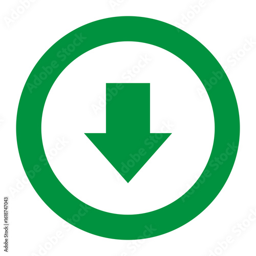 Green Download Icon – Vector SVG for Web and App UI