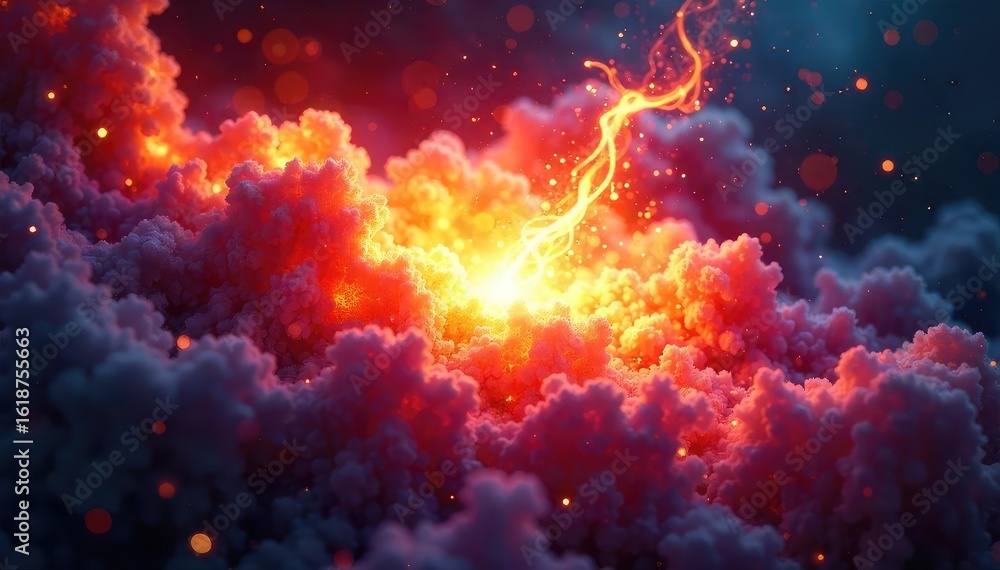 Fototapeta premium Close-up of a glowing, pulsating core of light, radiating intense energy and power The vibrant hues suggest immense inner strength and potential , luminosity, galaxy