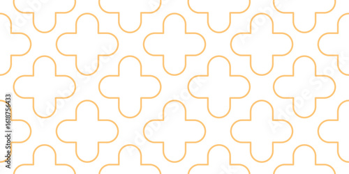 Seamless Orange Outline Cross Pattern – Minimal Geometric Tile Background with Indian-Inspired Motif