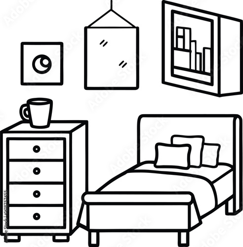 dorm with fairy lights and cozy bedding