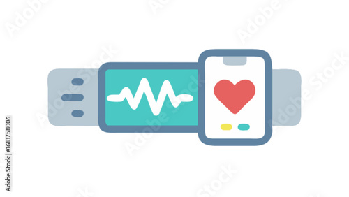 Wearable fitness tracker health monitor with heart rate app and ekg graph for wellness and activity tracking