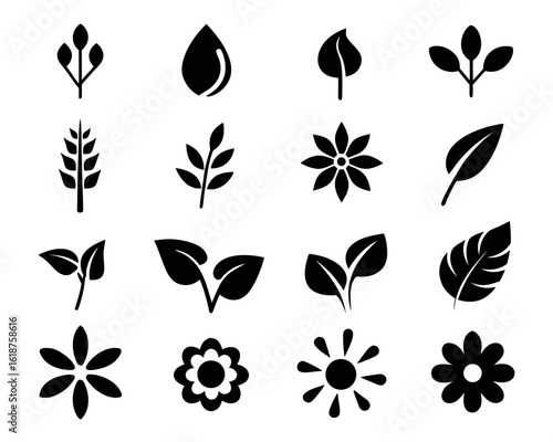 A curated selection of straightforward artistic symbols representing various concepts presented in a clean and modern graphical collection