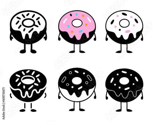 Charming three dimensional cartoon pastry adorned with sweet pink frosting and sprinkles perfect for confectionery themes and delightful food art