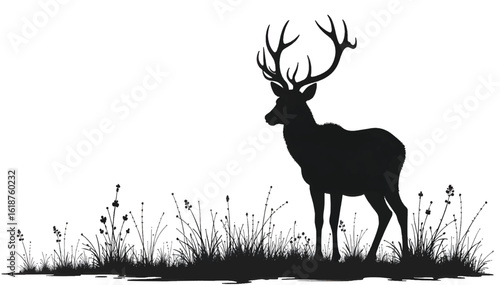 Majestic Forest dear in Vector Style