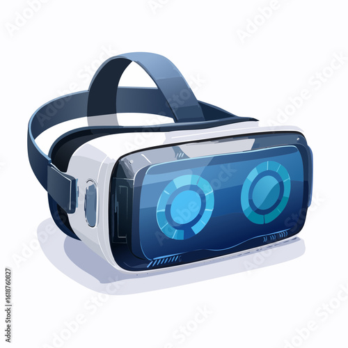 Immersive virtual reality headset transports users to futuristic digital worlds for gaming and exploration