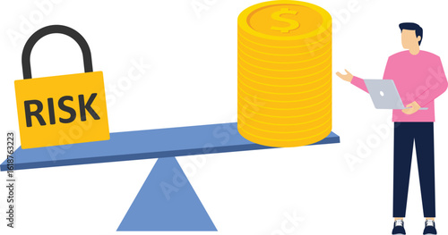 Adobe the concept of investing with a high risk of return, balanced with a large risk load resulting in a rich box of dollar rewards. investors stake securities and investment assets to earn hiArtwork