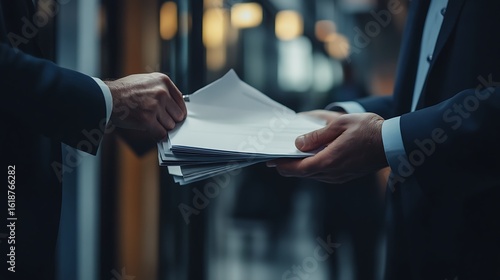 Government official secretly handing over evidence, tense moment