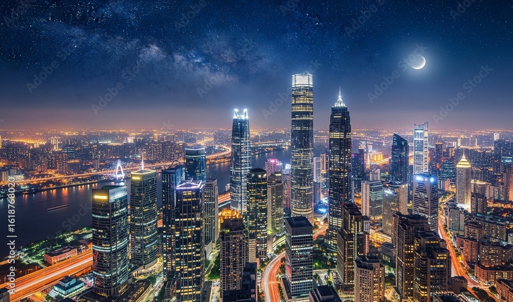 Fototapeta premium hong kong skyline at night