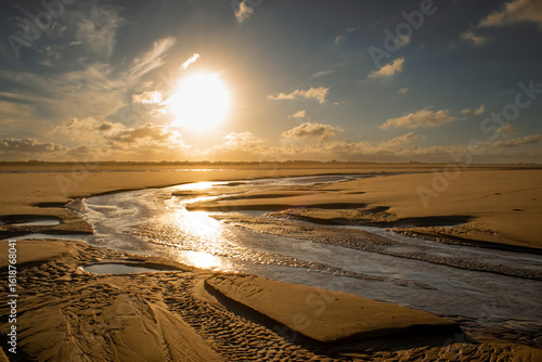 Golden beach and sea Sunrise/sunset 