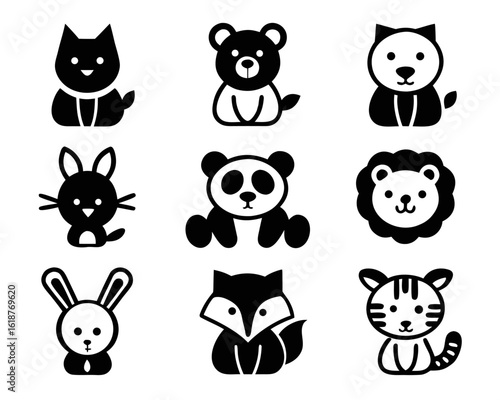 Charming three dimensional animal graphics collection featuring a playful cat loyal dog majestic lion and adorable rabbit for diverse design projects