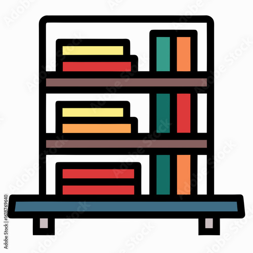 vector illustration of a bookshelf