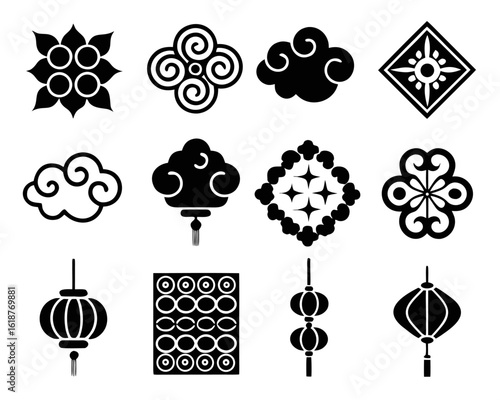 Intricate traditional oriental decorative pattern background featuring classic asian motifs and cultural artistry in rich colors