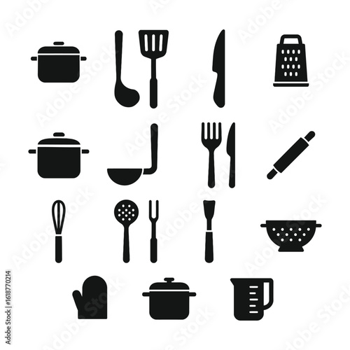 Comprehensive Kitchen Tools & Cookware Icons