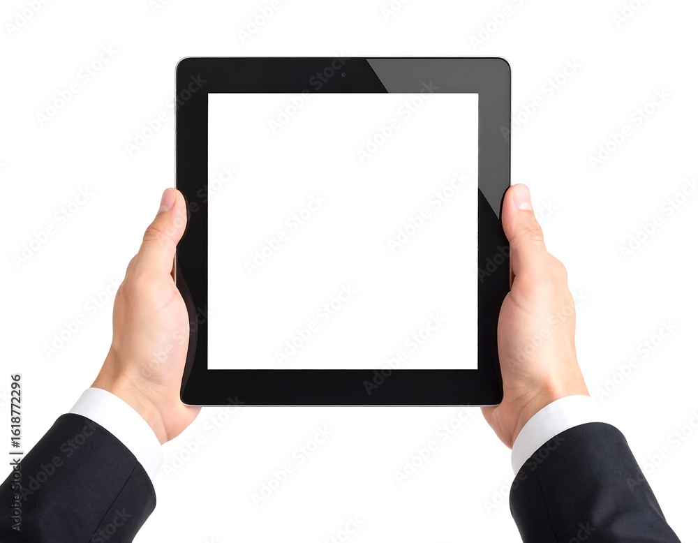 Hands holding a tablet computer Hands holding a tablet computer