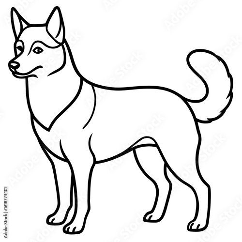 Alaskan Klee Kai Outline SVG – Standalone Dog Figure for Small Arctic Breed Art & Design
