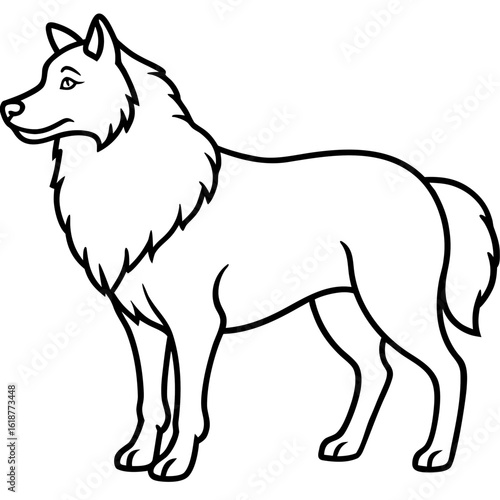 Alaskan Shepherd Outline SVG – Standalone Dog Figure for Pet Art & Craft Designs