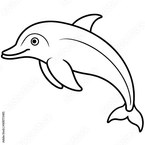 Amazon River Dolphin Outline SVG – Pink Dolphin Figure for Aquatic Wildlife Art & Crafts