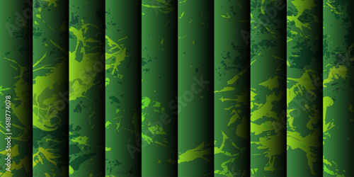 Abstract visually striking background with vertical striped bars in varying shades of glowing colors. Smoky, marbled, or cloudy texture depth and an illusion with structured pattern.