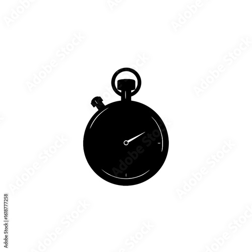 Classic black stopwatch icon.