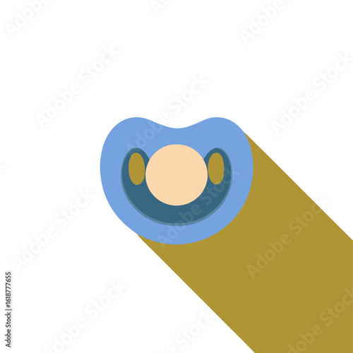 A close-up, simple illustration of a baby pacifier.