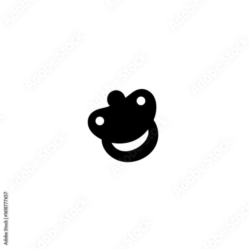 Minimalist silhouette of a baby's pacifier, a symbol of comfort and infancy.
