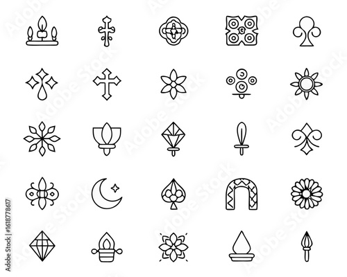 Ornate gothic medieval game border collection featuring intricate fantasy scrollwork and decorative embellishments for design projects