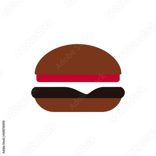 A minimalist illustration of a delicious hamburger.