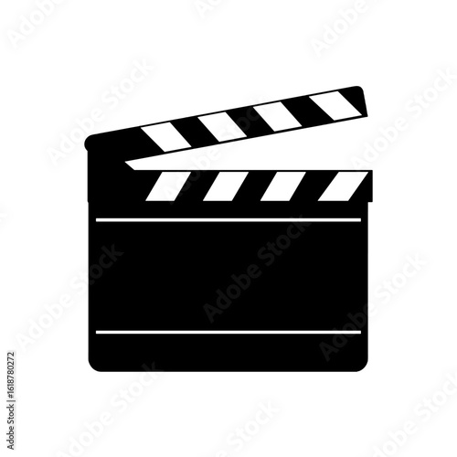 A minimalistic clapperboard, perfect for the film industry.