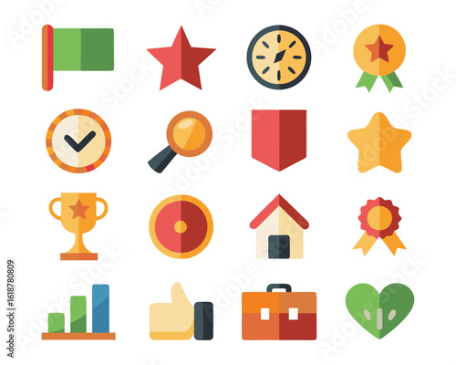 Comprehensive collection of gradient legend icons featuring diverse visual elements and color palettes for modern design applications