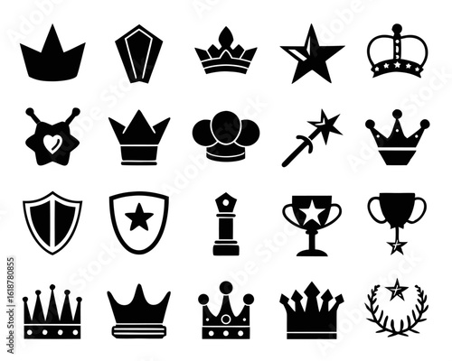 Comprehensive collection of gradient style legend icons featuring diverse symbols for user interface and information design applications