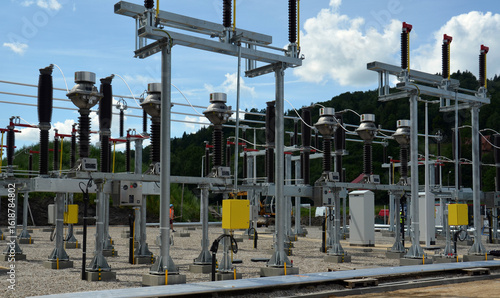 Ongoing construction of a 110kV traction substation, part of a railway electrification system.