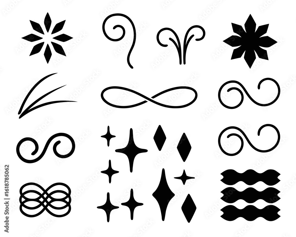 Fototapeta premium Collection of decorative hatching line patterns for graphic design backgrounds and textures