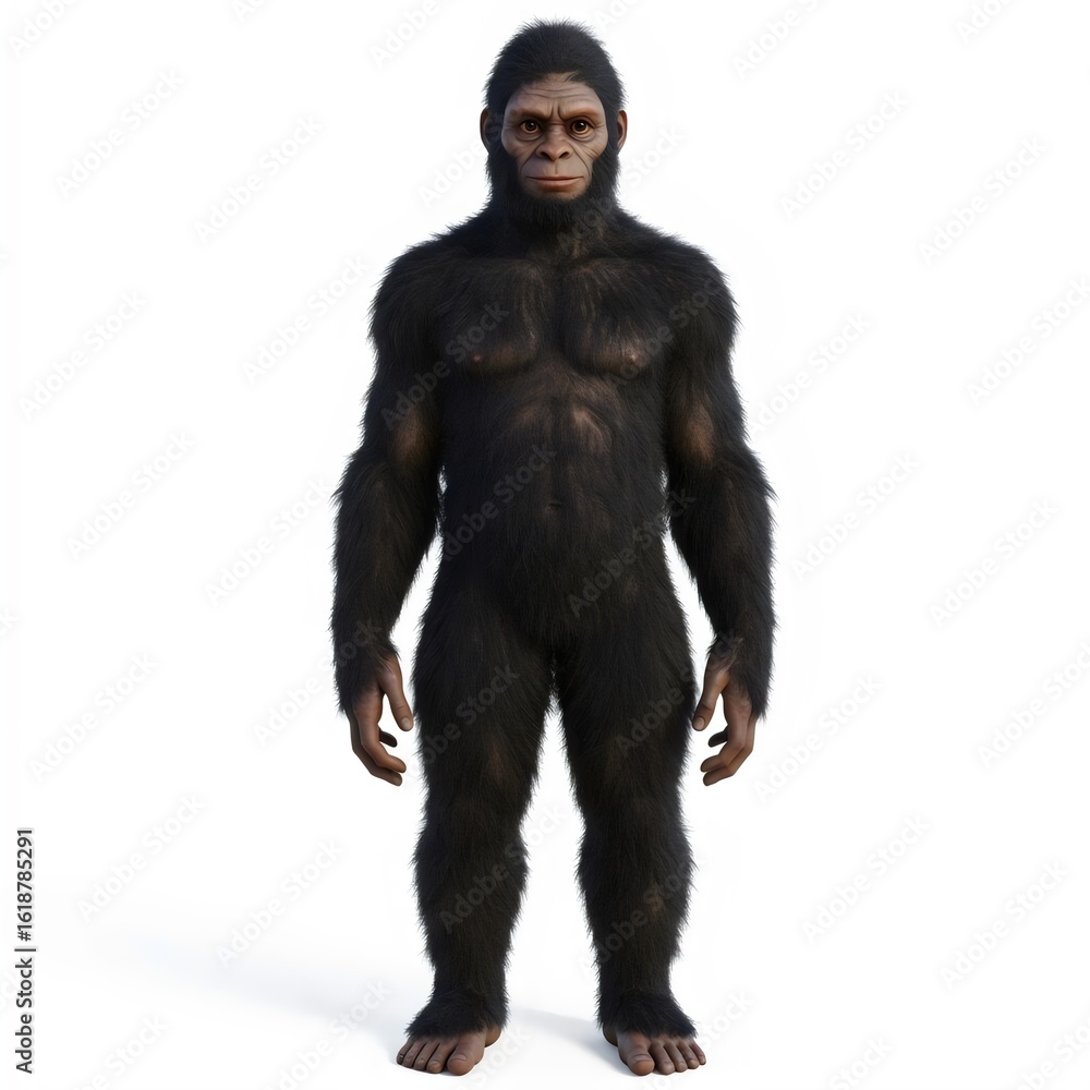 giant hairy yeti monster isolated on white background giant hairy yeti monster isolated on white background