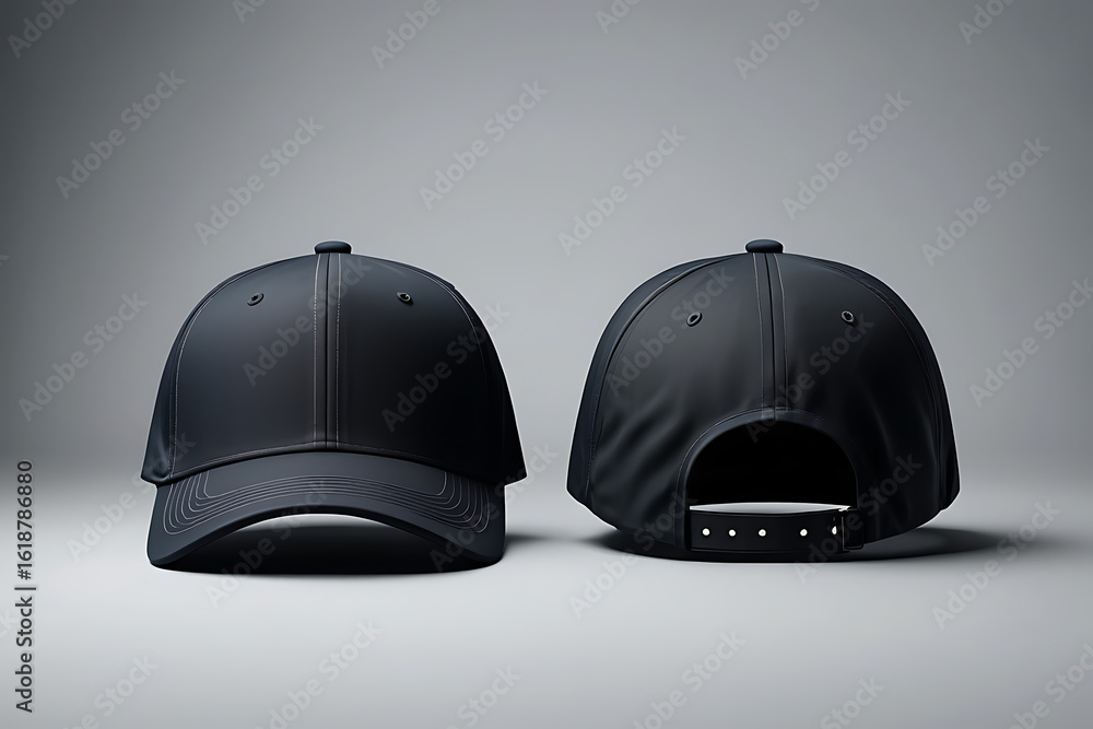 Obraz premium Stylish Black Baseball Cap Perfect for Any Occasion and Casual Wear