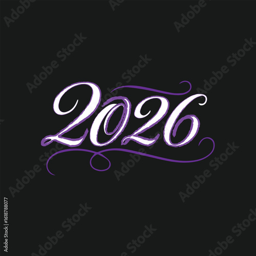 happy new year 2026 text design