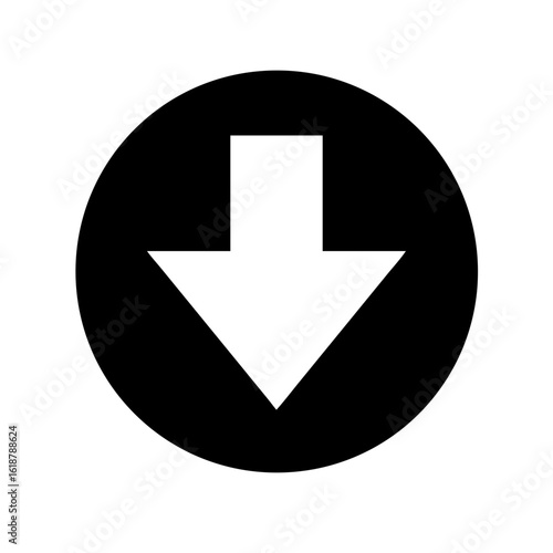 Arrow circle down alternative icon vector illustration
