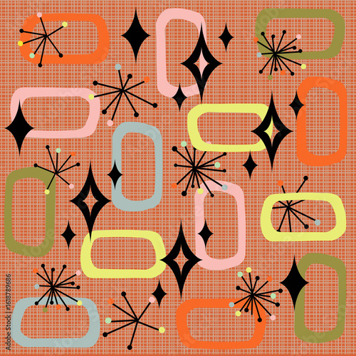 Background Retro 60's Burnt Orange Minimal Design