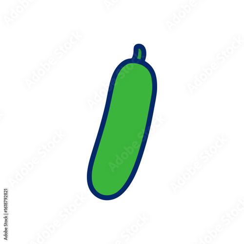 Green cucumber vegetable isolated on white background