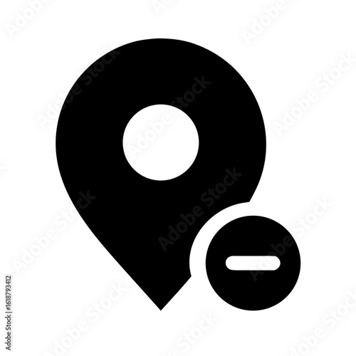 Location remove icon vector illustration