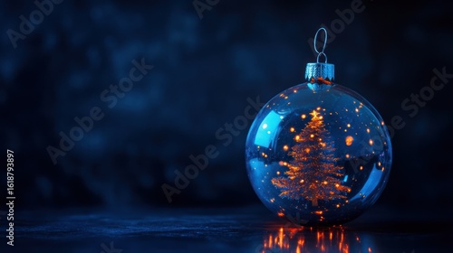 A Christmas Ornament Encapsulates a Miniature Lit Tree
