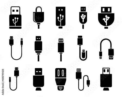 Modern usb connection symbol showcasing data transfer technology a digital interface graphic for connectivity and storage solutions on a clean backdrop
