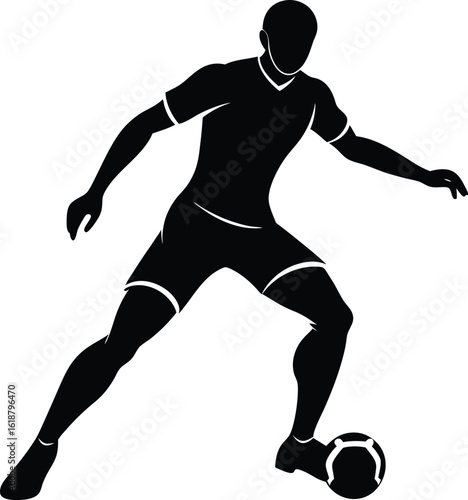 Football player in defensive stance silhouette isolated on transparent background