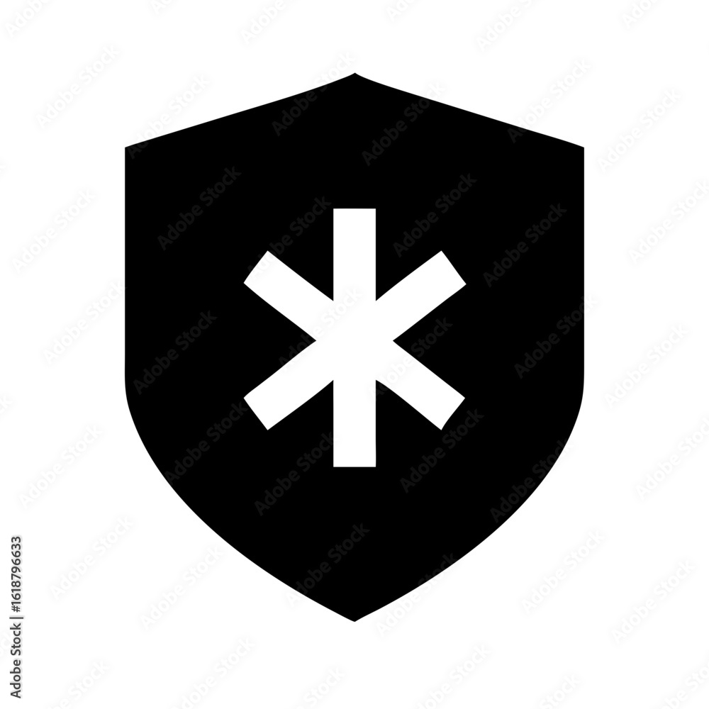 Obraz premium Shield cross icon vector illustration