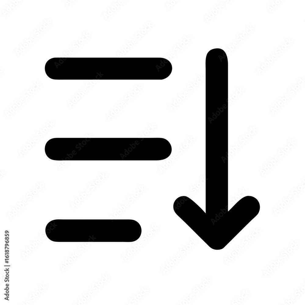 Sort numeric down icon vector illustration Sort numeric down icon vector illustration