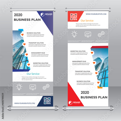 Vibrant Roll-Up Banner Designs with a Contemporary Abstract Look

