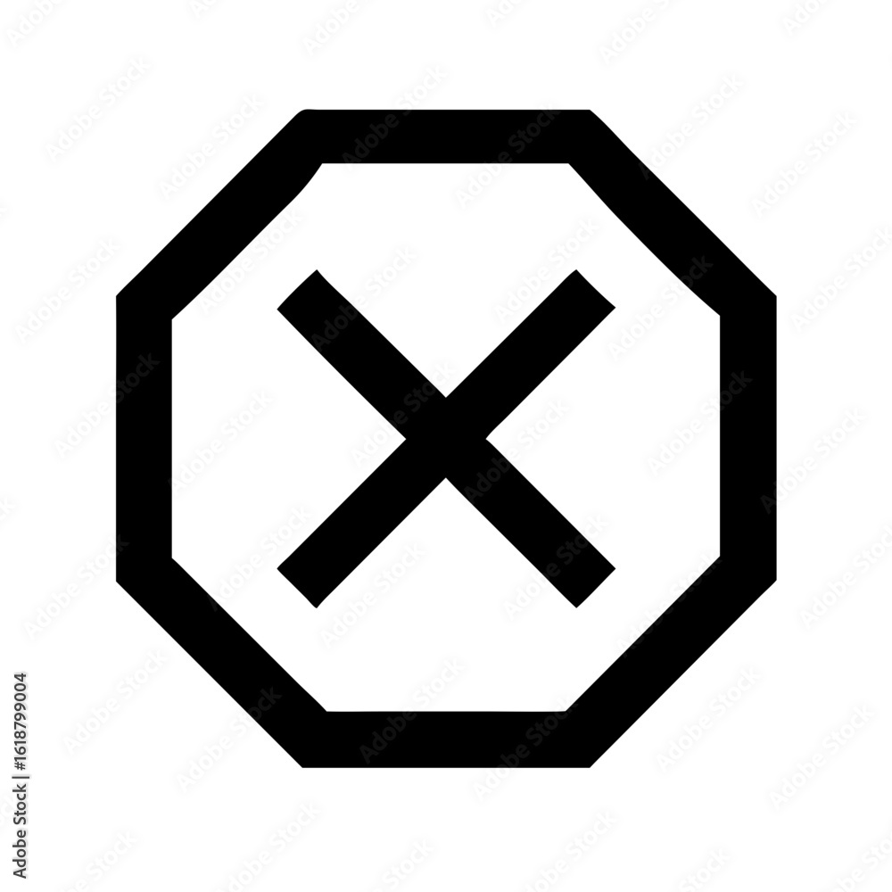 Fototapeta premium X octagon icon vector illustration