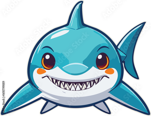 Friendly Blue Shark: Adorable Cartoon Ocean Character