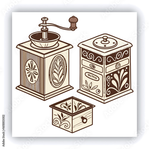 Vintage container illustration vector set, remixed from public domain collection