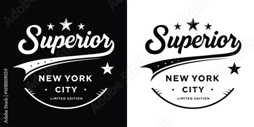 New york city superior athletic style graphic design with stars and text