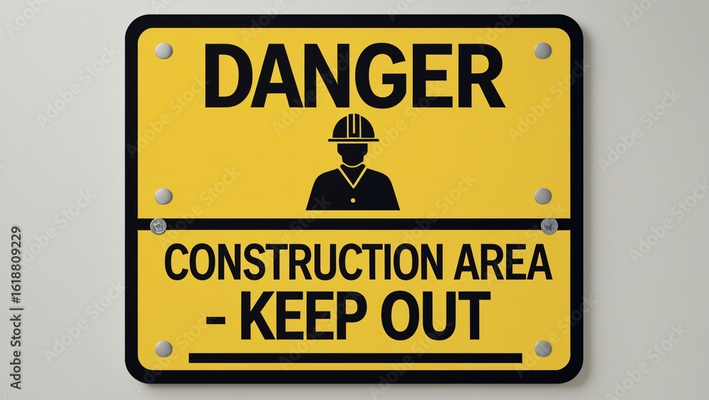 Obraz premium Danger Construction Area Signage